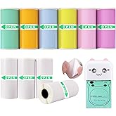 57x25mm Thermal Sticker Paper, 10 Rolls for Mini Thermal Printers – Colorful Self-Adhesive Labels, Compatible with Mini Printers & Label Makers, for DIY, Office, Kids' Cameras