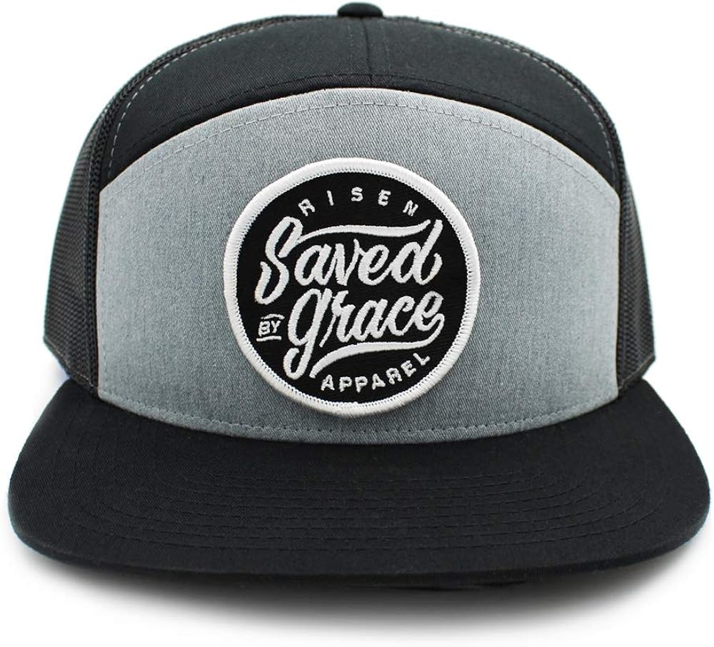 Risen Apparel Saved by Grace Christian Trucker hat Cap Bible Snapback