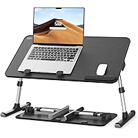 SAIJI Height & Angle Adjustable Laptop Stand for Bed, Lap Desk Bed Tray Table, Light Weight Foldable Portable Laptop table fo