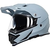 TRIANGLE Dual Sport Motorcycle Helmet DOT Approved, ADV ATV Dirt Bike | Features removable peak, internal sunshield, clear visor, adjustable ratchet buckle and washable liner for off-road riding