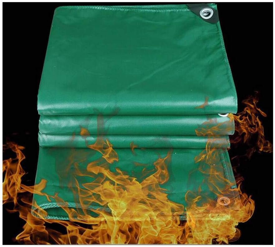 JLWM Tarp Sheet Fireproof Waterproof, Tarpaulin Heavy Duty PVC Tarps