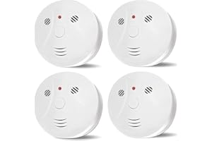 LECOOLIFE 4 Pack Combination Smoke and Carbon Monoxide Detector Battery Operated, Travel Portable Photoelectric Fire&Co Alarm for Home, Kitchen
