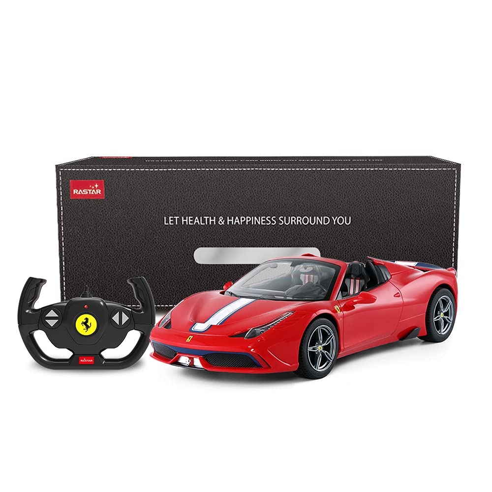 RASTAR Ferrari Remote Control Car, 1/14 Ferrari 458 Special A Red RC Toy Car - Convertible, Auto Open/Close