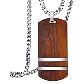 Wooden Cross Necklace for Men-Hawaiian Real Handmade Ebony Wood Cross Pendant Necklace Stainless Steel Chain, Mens Brown Cross Necklaces Koa Wood Jewelry Christian Baptism Crucifix Pendant for Men