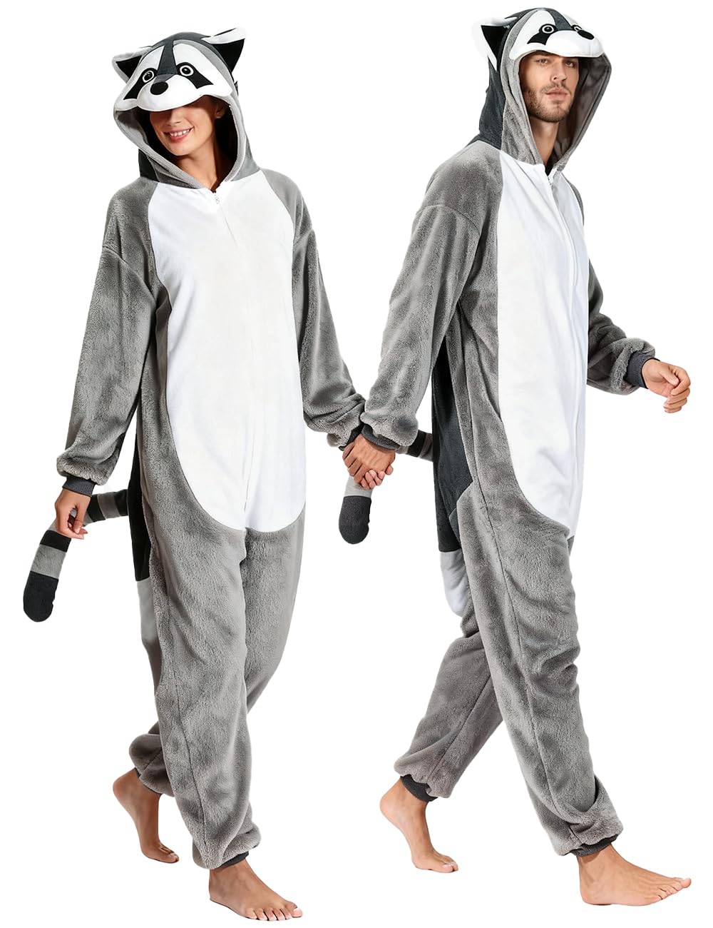 Photo 1 of ABPTBAZ Adult Raccoon Lizard Crow Onesie Pajamas Halloween Christmas Cosplay Costume Women Men