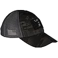 Nine Line Dark Camo Mesh Back Hat with Dropline Logo - Adjustable Trucker Baseball Cap - Embroidered American Flag - Unisex hat - USA Made