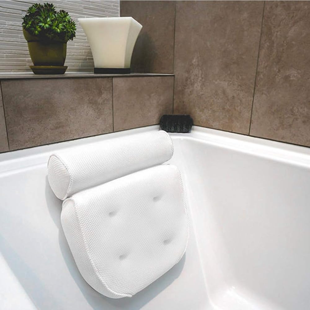 Taylor & Brown Spa Bath Pillow Large 38x35cm White Head Neck Shoulder Back