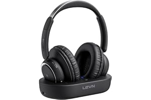 LEVN Wireless Headphones for TV Watching, TV Headphones Wireless for Seniors with Transmitter Charging Base, Hearing-impaired, No Audio Delay Blutooth 5.2, Plug and Play, Gifts for Elderly