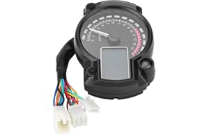 AYNEFY Speedometers for Motorcycle, Universal Digital 7-Color LCD Display Clear Data Showing Under Darkness at Night Motorcycle Speed Meter Tachometer W/Speed Sensor