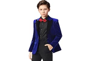 Boihedy Boys Suit Jacket for Kids Formal Velvet Blazer