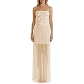 Aevomsyn Short Pearls Sequin Prom Dresses 2026 for Women Strapless Formal Dress Sparkly Evening Party Gowns