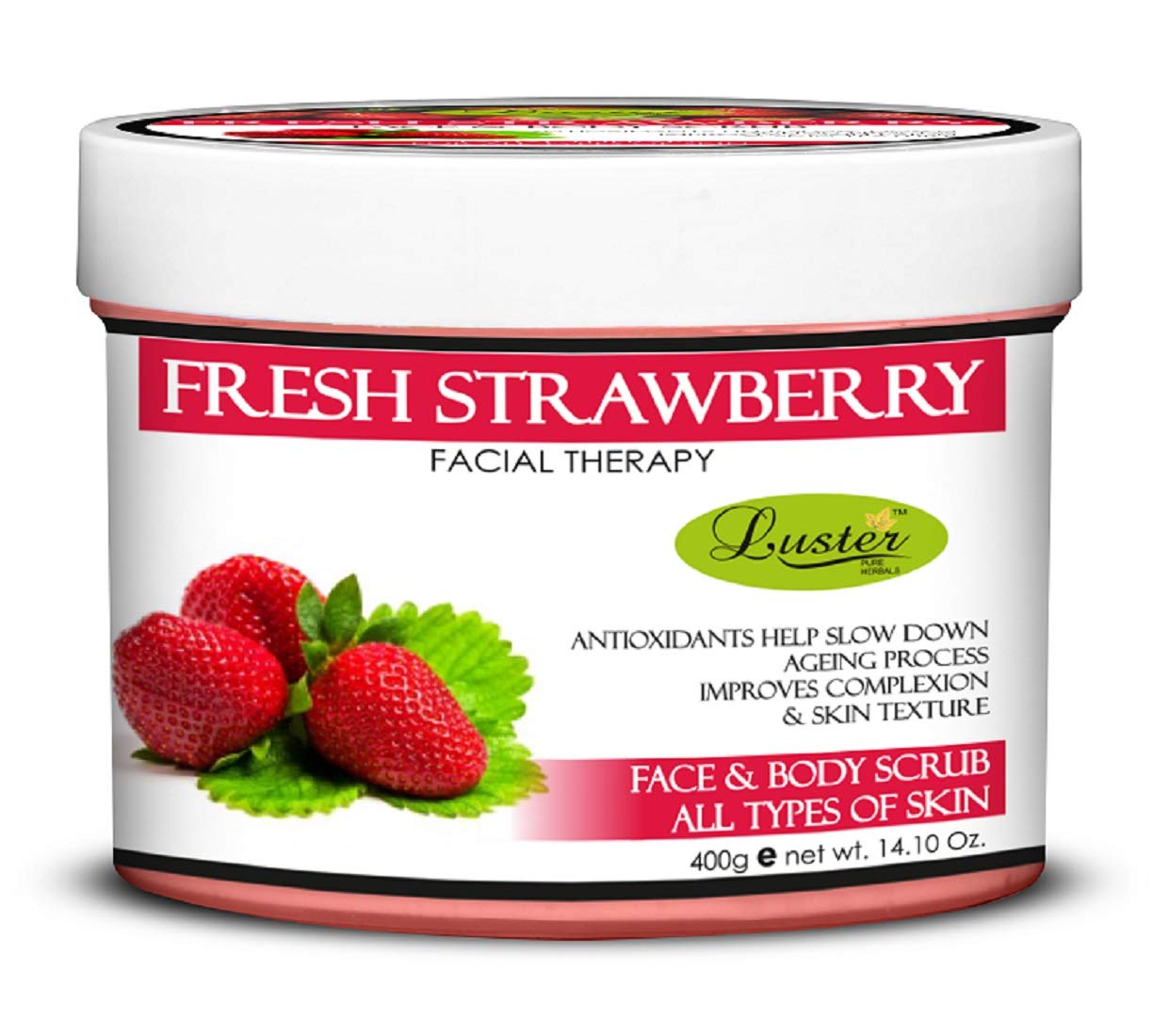 fresh strawberry exfoliating scrub