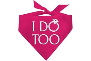 TEES & TAILS I Do Too Engagement Getting Married Dog Bandana (Pink OS 112)