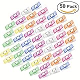 PIXNOR Pack of 50 Plastic Sewing Clips Craft Quilt Binding Clips Clamps (Mixed Color)