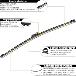 AUTOBOO 28"+28" Windshield Wipers with 15 Inch Rear