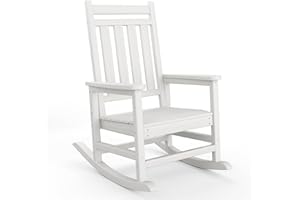 LALFPET HDPE Poly Lumber Outdoor Rocking Chair for Adults – Oversized, All-Weather, Heavy-Duty, Low-Maintenance Adirondack St