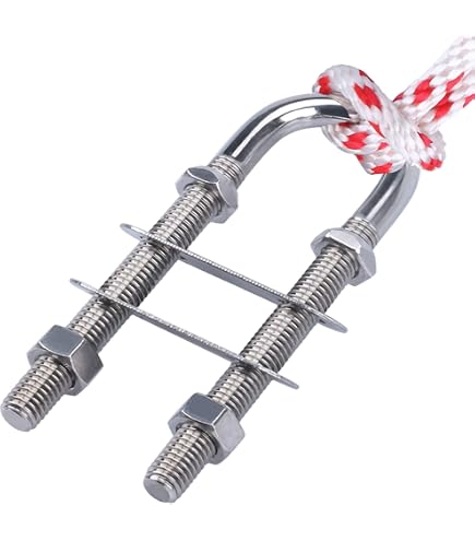 2 Pack Stainless Steel Boat Yacht Stern Bow Eye Tie Down U-Bolts – 3/8" Dia X 3-1/2" Length - View #2