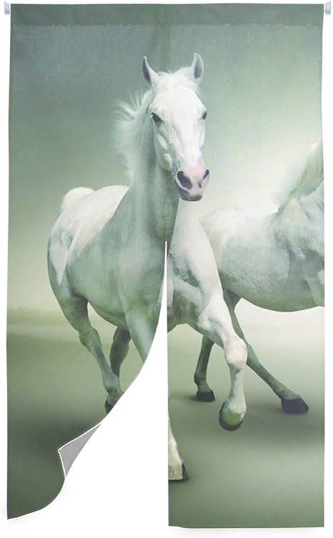 Amazon 和風 暖簾 目隠し のれん おしゃれ ロング 居酒屋 店 部屋 玄関 入り口 間仕切り 85 150 インテリア 馬ランニングカップル のれん オンライン通販