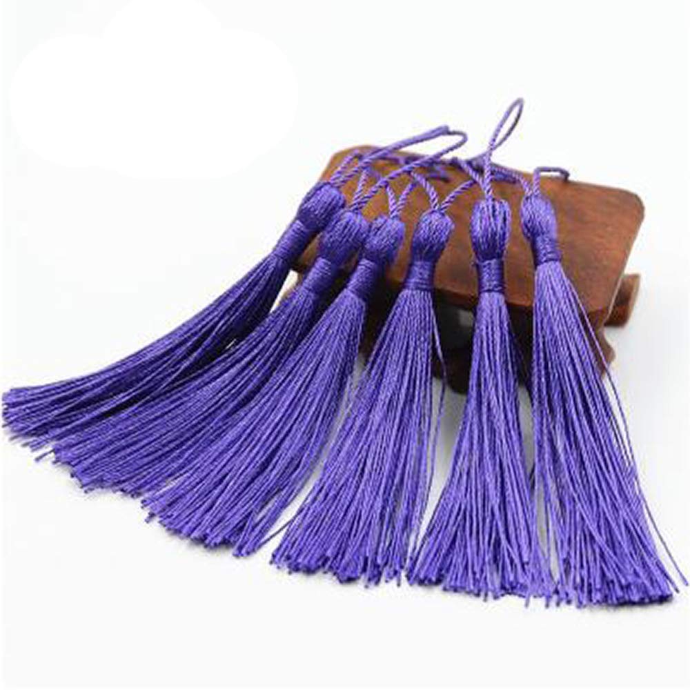 Creanoso Bookmark Tassels Purple (100 Pack) - Great for Bookmarks, Jewelry Making, DIY Projects, Arts and Crafts Creations – Great for Scrapbooking Art School Projects – Bookmarker Holder Clip