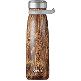 S'well Stainless Steel Traveler With Handle, 40oz, Teakwood, Triple Layered Vacuum Insulated Containers Keeps Drinks Cold for 60 Hours and Hot for 20, BPA Free, Easy Carrying On the Go