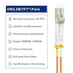 FLYPROFiber- 2M/7ft OM2 LC to LC Fiber Patch