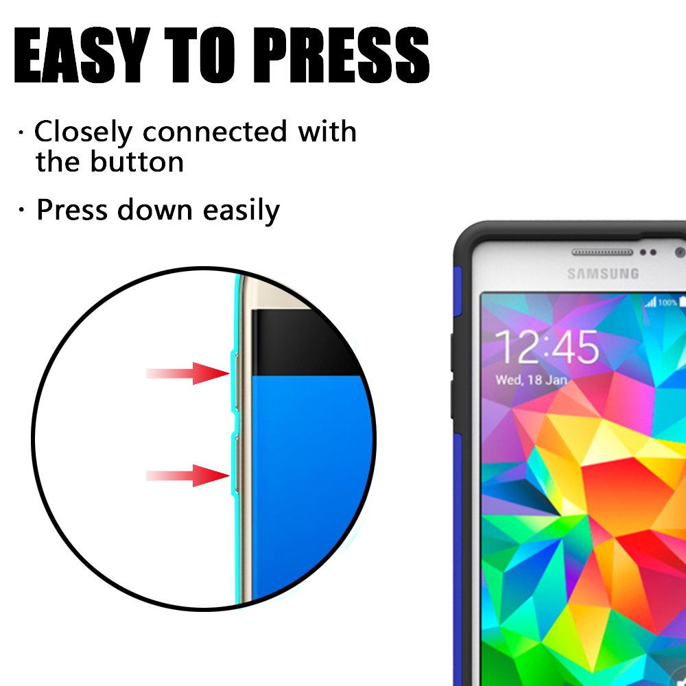 Galaxy ON5 Case, UrSpeedtekLive [Shock Absorption] Dual Layer Heavy Duty Protective Silicone Plastic Case Cover for Samsung Galaxy On5 - Blue