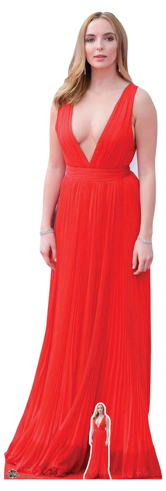Star Cutouts Ltd CS838 Jodie Comer Lifesize Cardboard Cutout with Free Mini Standee Perfect for Birthdays, Gifts, Parties & Fans, Multicolour