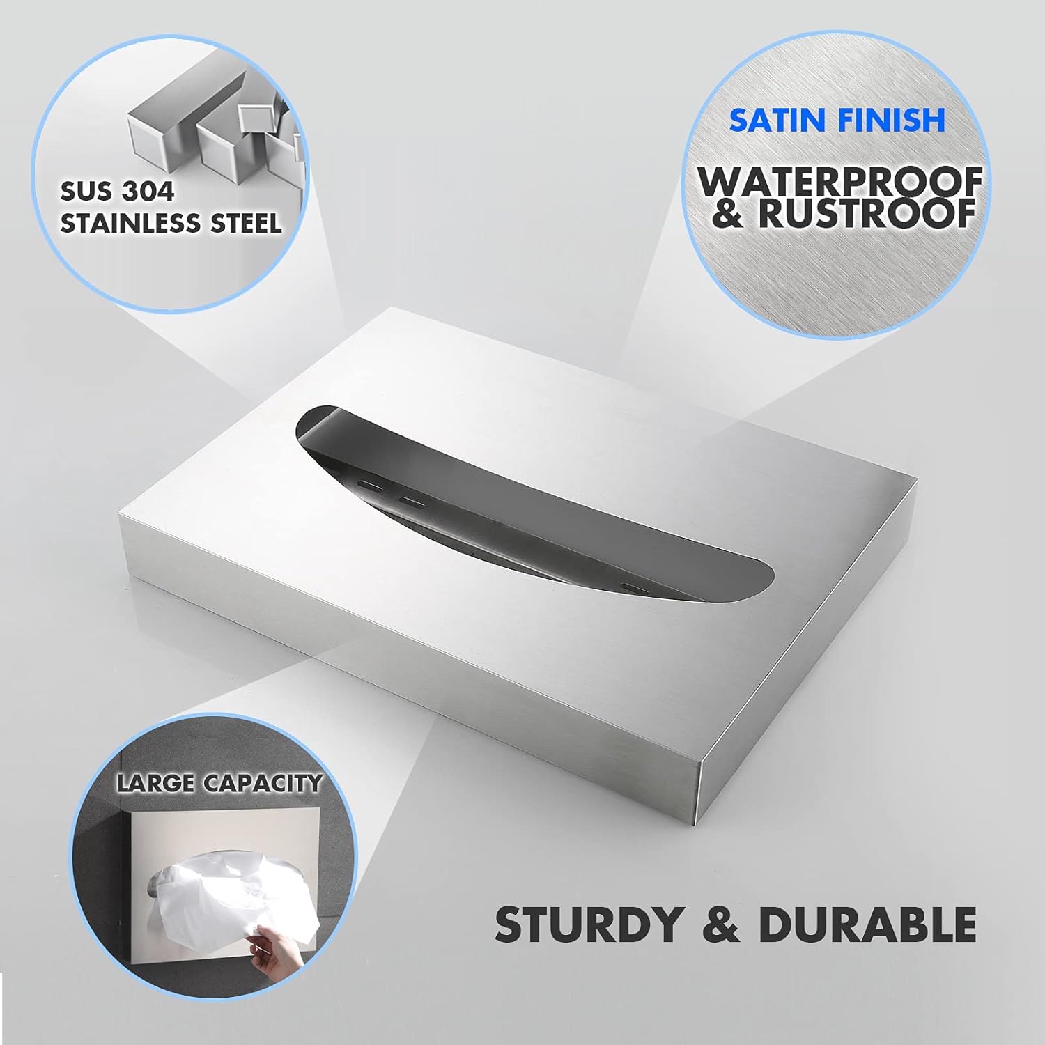 Gorlary Toilet Seat Cover Dispenser Wall Mounted SUS 304 Stainless Steel Brushed: Home & Kitchen