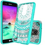 LG Stylo 3 Case,LG Stylo 3 Plus Case,LG Stylus 3 Case Clear,AnoKe Mandala Flower Cute Thin Slim Protective Mobile Cell Phone Cases Cover with Screen Protector for Girls Women Kids LG LS777 TM CH Mint