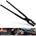 Beginner Blacksmith Starter Assembled Bladesmith Knife Making Tongs Anvil Vise Forge Wolf Jaw Tongs (15 in)