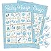Blue and Gold Boy Baby Shower Bingo Game - 24 Guests