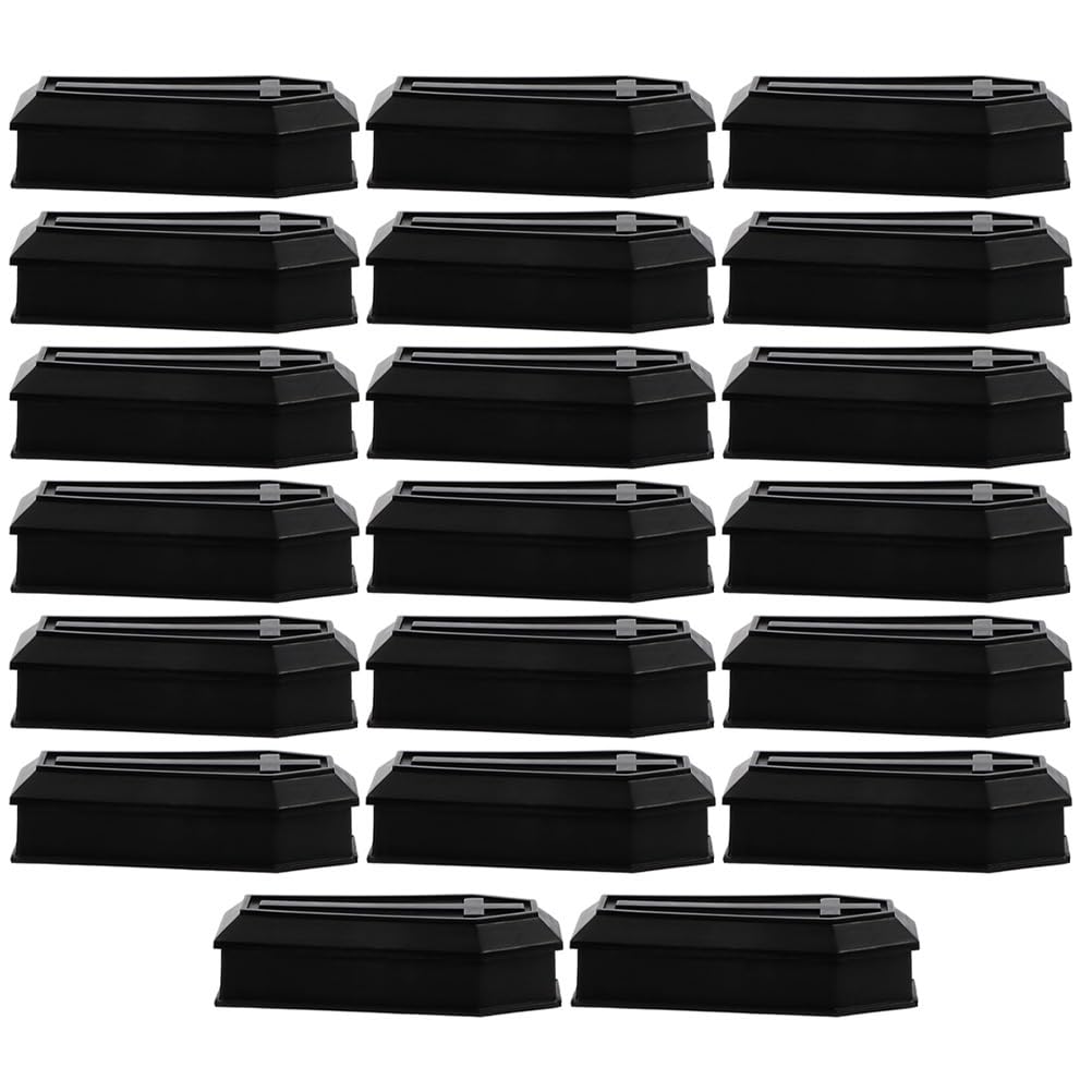 Amosfun Small Coffin Model 5.5 Inch Halloween Candy Box with Lid for Indoor Desktop Decor and Party Favors Prank Prop