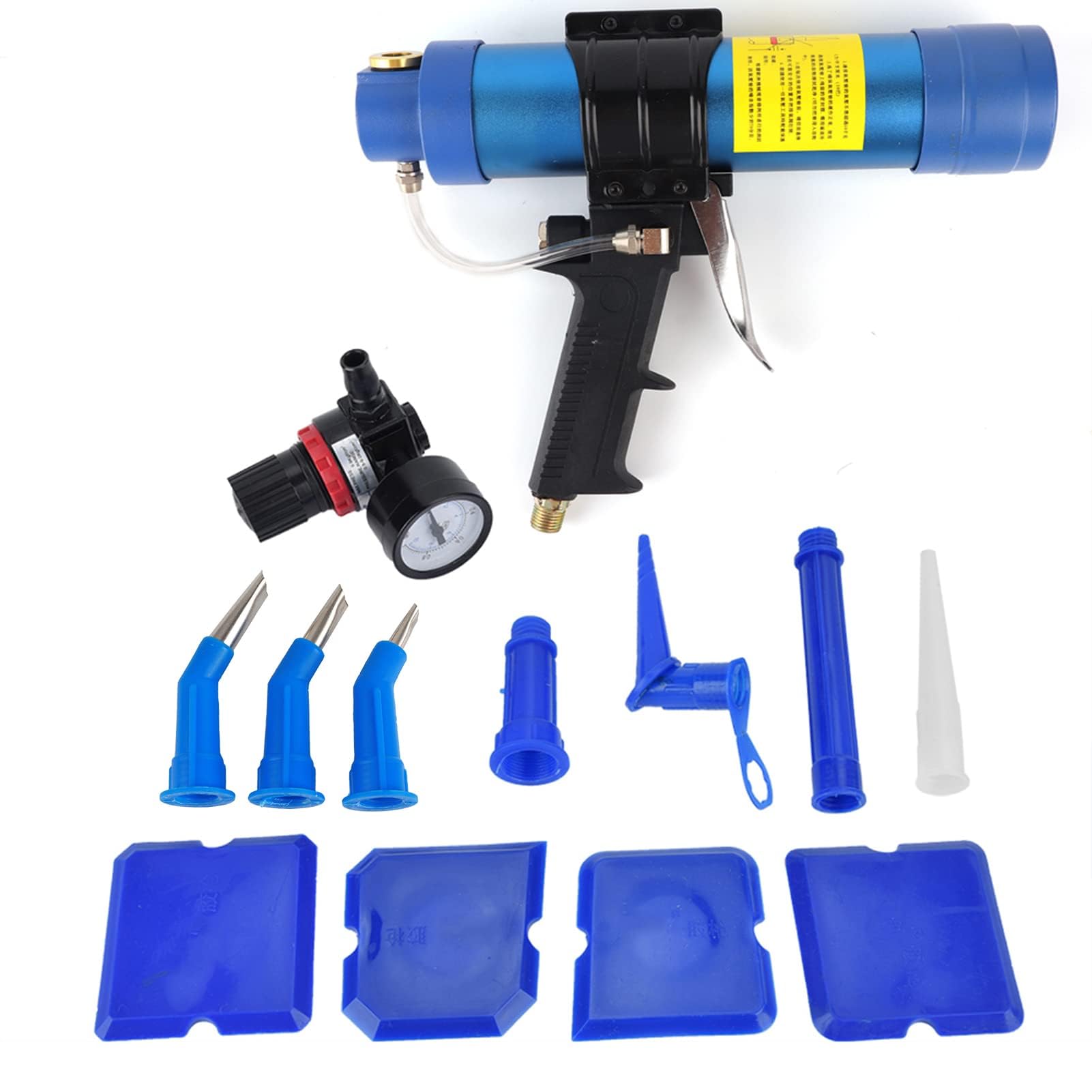 Compressed Air Caulking Gun, Pneumatic Caulking Gun, Silicone Gun, Cartridge Air Gun, Sealing Gun for Glass, Adjustable for Sealing Gun Cartridge, 310 ml