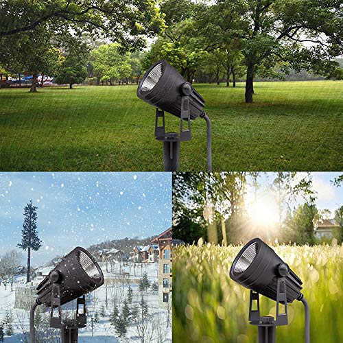 Aogled Luces LED para jardín 3W COB IP65 para exteriores Lámpara de paisaje impermeable 12V bajo voltaje Blanco cálido 3000K Iluminación decorativa para sendero de jardín (paquete de 4)
