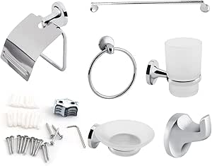 6 Accesorios de baño de Pared, Toallero, Porta Cepillo de ...