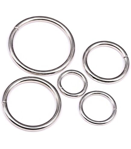 PATIKIL 2 Pcs Anneaux Métalliques 1.4 Pouce 316 Acier Inoxydable Anneaux Qualité Marine Anneau O Polyvalent Anneau Rond Soudé Pour Macramé, DIY