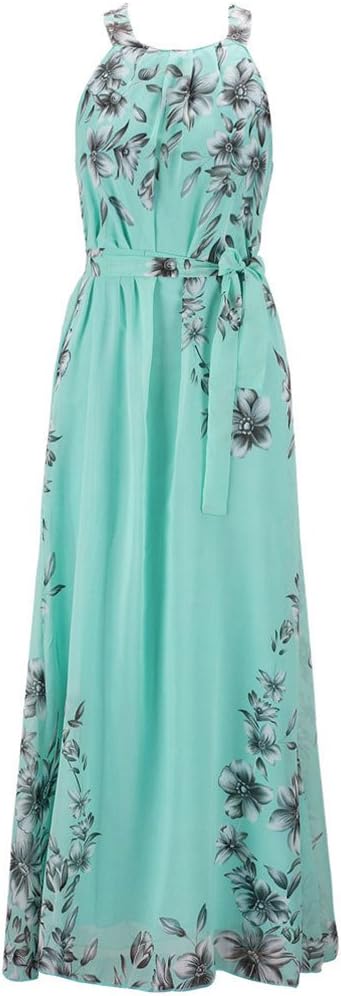 Women's Plus Size Dress Chiffon Printed Summer Beach Maxi Dresses L-6XL