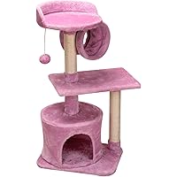 FISH&NAP US01FE Cute Cat Tree for Indoor Cat Tower Cat Condo Sisal Scratching Posts with Jump Platform and Cat Ring Cat Furni