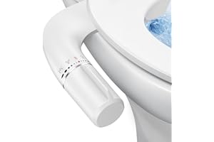 SHIKITEK Bidet Attachment for Existing Toilet Seats, Ultra-Slim, Non Electric, Dual Nozzle, Rear & Feminine Wash, Fresh Cold 