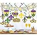 37ct Mardi Gras Decorations Pre-assembled | 16 Mardi Gras Hanging Swirls with Cutouts, 1 Mardi Gras Pennant Banner & 4 Stings of Mardi Gras | Mardi Gras Party Supplies | Mardi Gras Decor