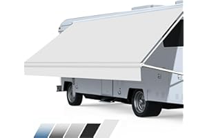 Somokg RV Awning Fabric Replacement, Heavy Duty 18.5oz Vinyl RV Awning Fabric, Universal Outdoor Canopy for Camper, Trailer and Motorhome (16FT(Fabric 15'2"), Solid White)