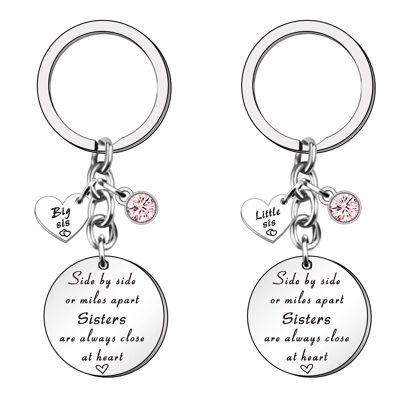 WTOPP 2PCS Sister Gifts,Big Sister And Little Sister Keyring Gifts For Sister,Sister Gifts For Birthday, Thanksgiving Day, Christmas