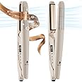 MiroPure Flat Iron Hair Straightener, Hair Straightener and Curler 2-in-1, 360° Airflow Styler with Cool Air for Curls, Titanium Ceramic Ionic, Hair Care Aroma,Auto Off, Dual Voltage for Travel