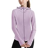 LIONJIE Girls Rash guard Long Sleeve Jackets Zipper Athletic Hoodie Top Fishing Hiking UV Protection Outerwear