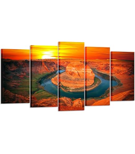 Uhomate Lot De 4 Peintures Sur Toile Motif Superstition Montagnes Coucher De Soleil Arizona Désert Cactus Arizona Coucher De Soleil Sud-Ouest Cadeau De Bébé Décoration Murale M049 (33 X 48 Cm