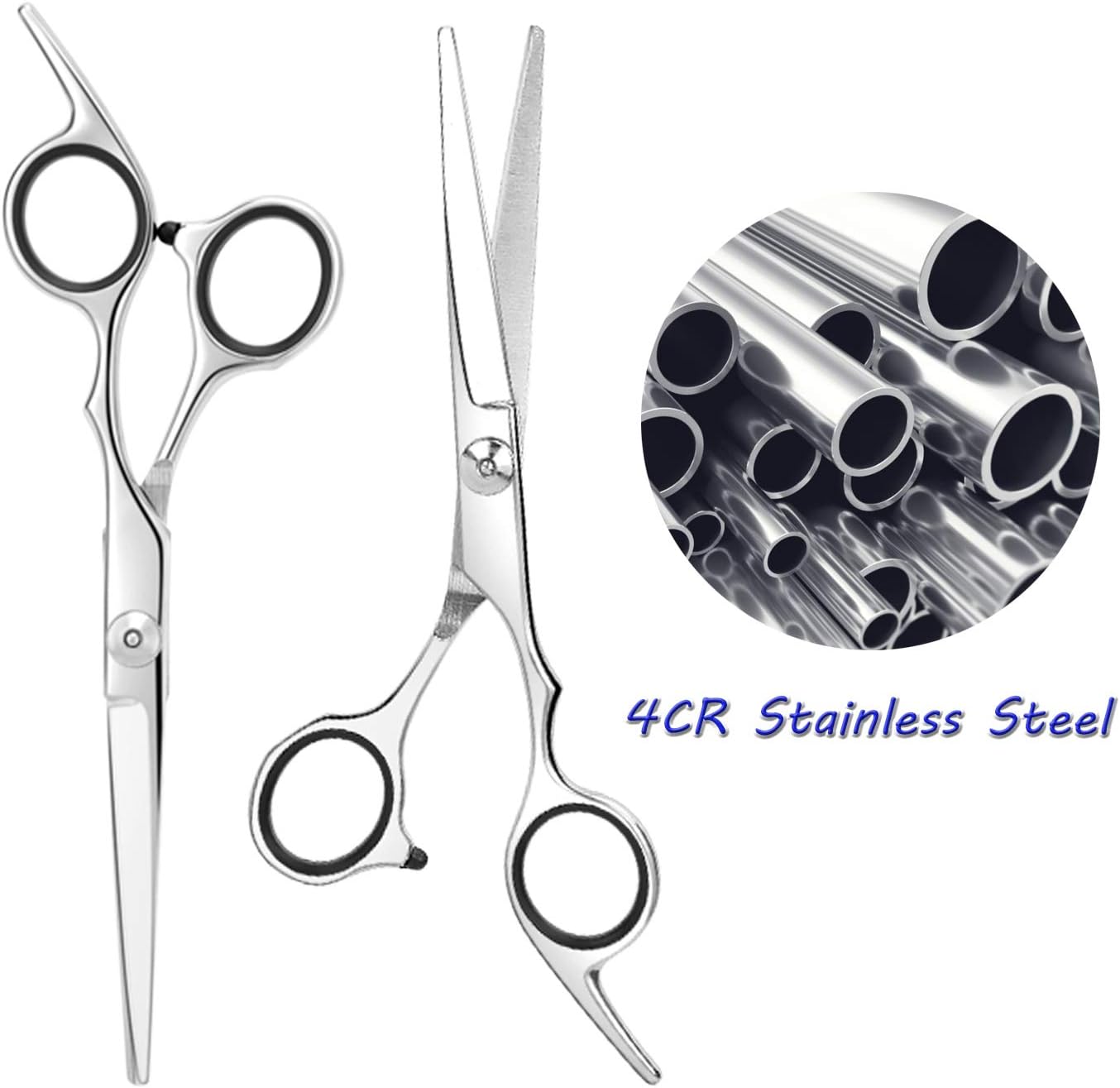 ESSOY Professional Hair Cutting Scissors/Shears (6.5-Inches), 4CR Stainless Steel Haircut Scissor with Fine Adjustment Screw for Home Salon, Barber Hairdressing Scissor for Women Men Kids : Beauty