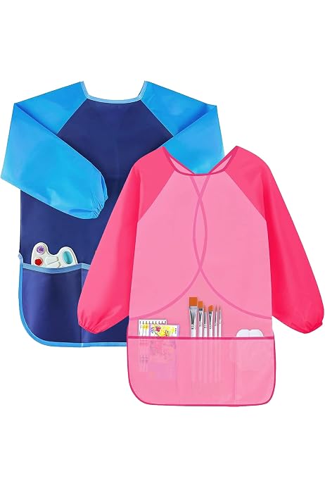 Delantal De Pintura Infantil De Manga Larga Impermeable – Talla XL (6-10 Años) Con Bolsillo Grande, Ideal Para Manualidades, Cocina Y Arte, Regalo Práctico Para Niños