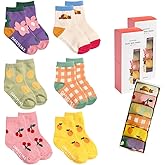 Dailylike Baby Boys Girls Non Slip Grip Ankle Socks with Anti Skid Grippers for Infants Toddlers Kids 6 Pairs