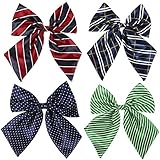BMC Womens 4 Pack Various Pattern Adjustable Pre-Tied Bow Knot Tie Accessory Set