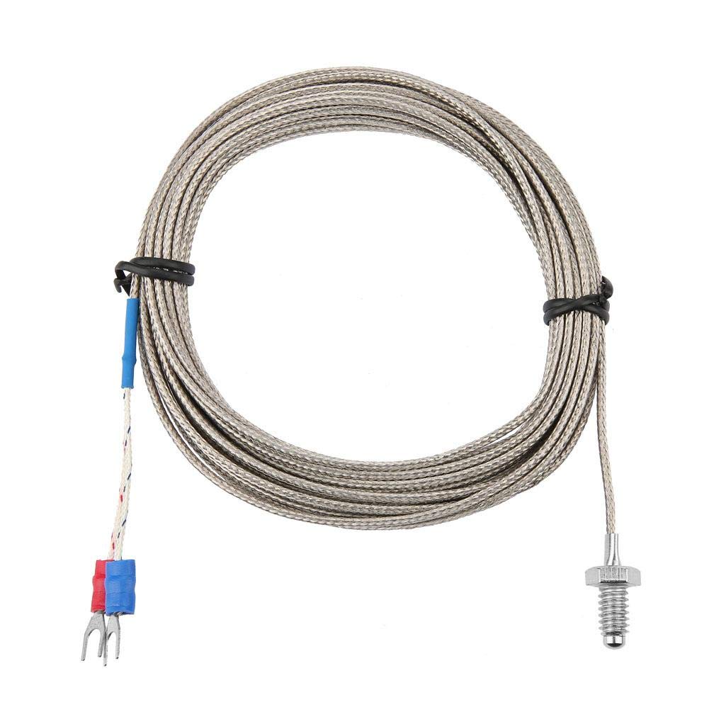 Temperature Sensor Cable, M6 BSW Screw Thread Temperature Measuring Probe K Type Thermocouple Sensor with 1-5 Meter Cable(4m)
